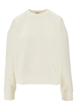 Emporio Armani embossed-pattern crew-neck sweatshirt - Neutrals
