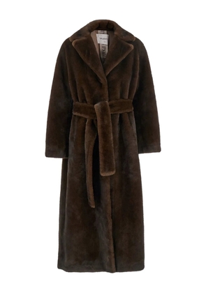 VALENTINI 1972 Eco belted faux-fur coat - Brown