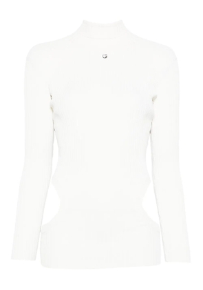 Coperni cut-out detail ribbed top - White