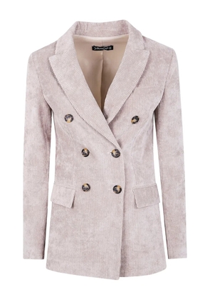 DRHOPE corduroy double-breasted blazer - Neutrals