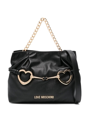 Love Moschino logo-lettering tote bag - Black