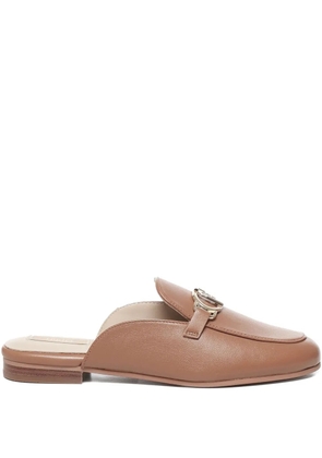 LIU JO logo-detail leather flat mules - Neutrals