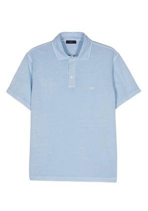 Fay logo-embroidered cotton polo shirt - Blue
