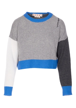 Marni colour-block cashmere sweater - Grey