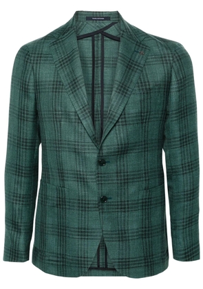 Tagliatore tartan-check single-breasted blazer - Green