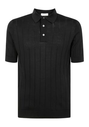 Filippo De Laurentiis stripe-detail polo shirt - Black