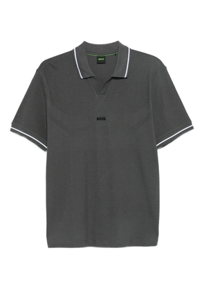 BOSS jacquard polo shirt - Grey