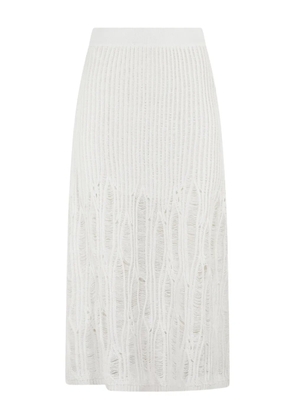 IRO knitted-design midi skirt - White