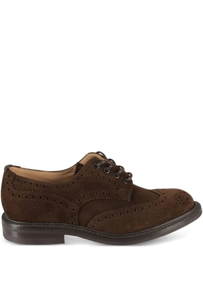Tricker's perforated-suede derby shoes - Brown