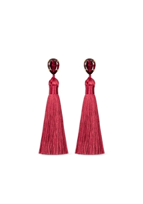 Jennifer Behr Francine teardrop tassel earrings - Red