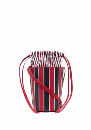 Thom Browne mini RWB-Stripe lining bucket bag - Red