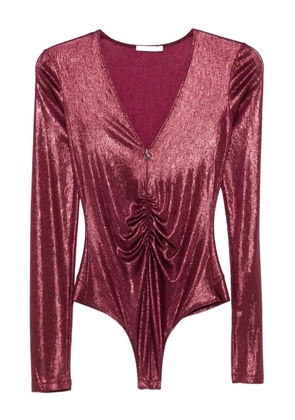 Patrizia Pepe V-neck long-sleeve bodysuit - Purple