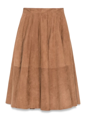 Desa 1972 leather midi skirt - Brown