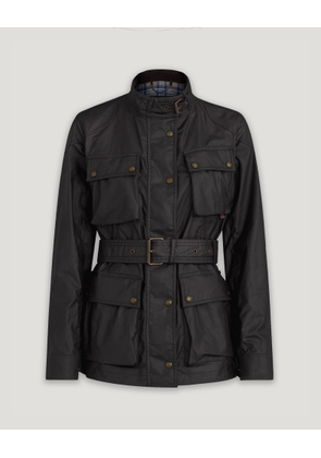 Belstaff Trialmaster Jacket Women's Waxed Cotton Black Size UK 6