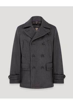 Belstaff Milford Peacoat Men's Wool Cashmere Blend Charcoal Size UK 42
