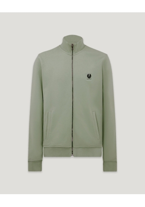 Belstaff Full Zip Sweatshirt Men's Cotton Fleece Sage Green Size 2XL