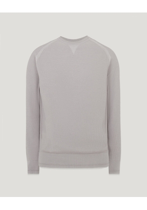 Belstaff Guide Crewneck Jumper Men's Organic Cotton Cement Grey Size 2XL