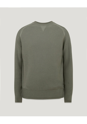 Belstaff Guide Crewneck Jumper Men's Organic Cotton Sage Green Size 3XL