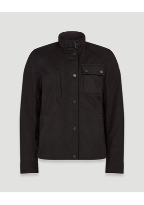 Belstaff Kate's Cottage Motorcycle Jacket Women's Waxed Cotton Black Size 2XL
