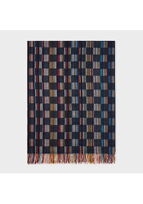 Paul Smith Lambswool 'Signature Stripe' Check Blanket Multicolour
