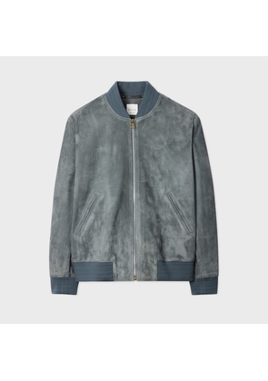 Paul Smith Steel Blue Suede Bomber Jacket