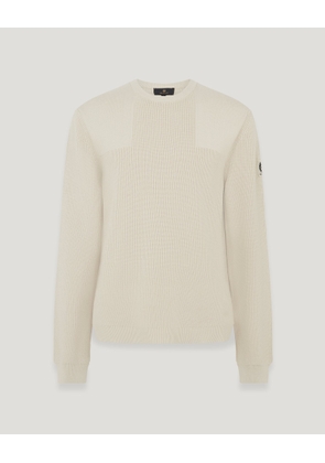 Belstaff Commander Crewneck Jumper Men's Organic Cotton Silver Birch Size 2XL