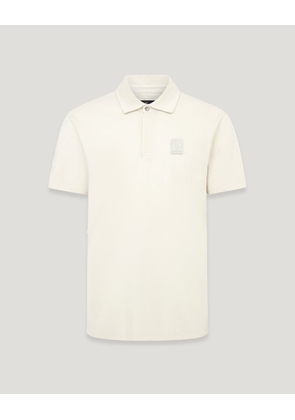 Belstaff Curator Polo Men's Cotton Pique Silver Birch Size 2XL