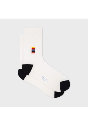 Paul Smith White 'Artist Stripe' Trim Socks