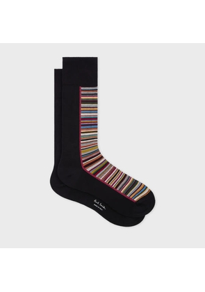Paul Smith Black 'Signature Stripe' Panel Socks Multicolour