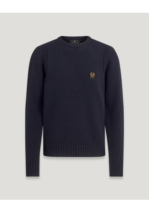 Belstaff Watch Crewneck Jumper Men's Lambswool Dark Ink Size 2XL