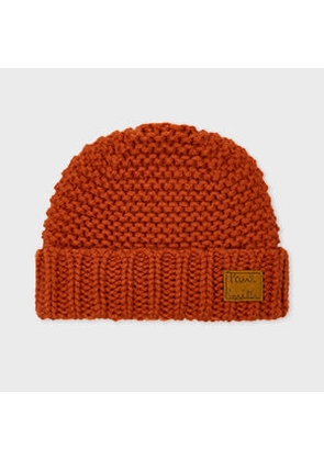 Paul Smith Burnt Orange Chunky Knit Wool Beanie