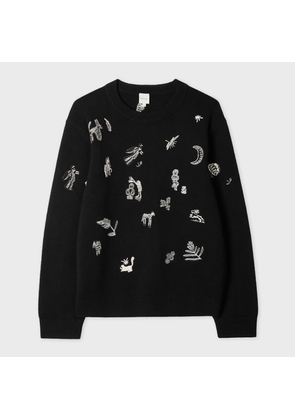 Paul Smith Merino Wool 'Little Beasts' Sweater Black