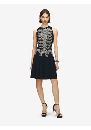 ALEXANDER MCQUEEN - Lace Ribcage Jacquard Mini Dress - Item 852787Q1BFU1062