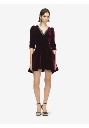 ALEXANDER MCQUEEN - Velvet Mini Dress - Item 846376QEAGW6193