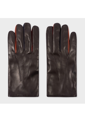Paul Smith Brown Leather 'Concertina' Gloves