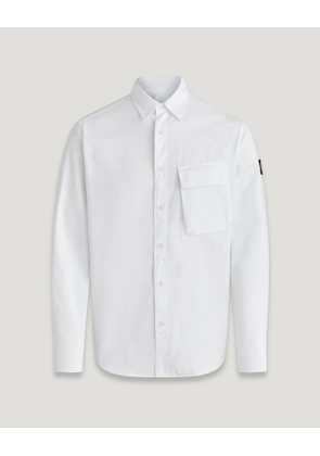 Belstaff Scale Shirt Men's Garment Dye Cotton White Size 3XL
