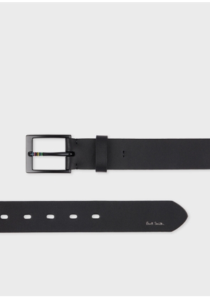 Paul Smith Black Leather 'Sports Stripe' Belt