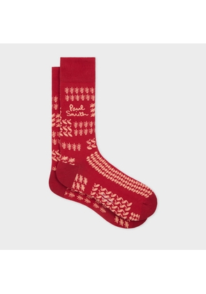 Paul Smith Red Contrast 'Bandana' Socks