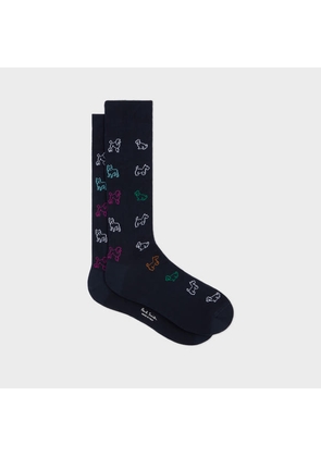 Paul Smith Navy 'Dogs' Pattern Socks Blue