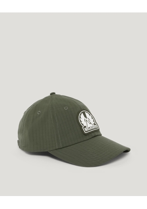 Belstaff Mountain Logo Cap Unisex's Compact Ripstop Faded Olive Size One Size