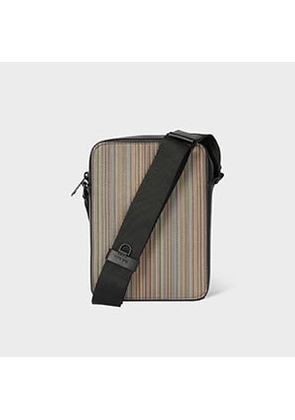 Paul Smith Multicolour 'Signature Stripe' Coated Canvas Flight Bag