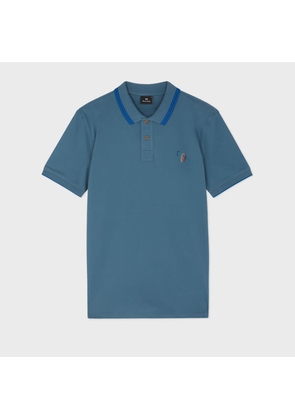 PS Paul Smith Regular-Fit Blue 'Broad Stripe Zebra' Polo Shirt