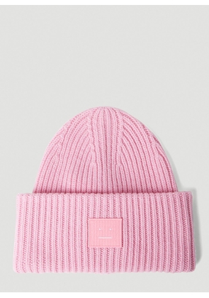Acne Studios Face Patch Beanie -  Hats Pink One Size