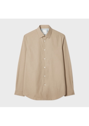 Paul Smith Tailored-Fit Beige Cotton Poplin Shirt Grey