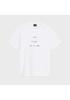 PS Paul Smith Regular-Fit White Stencil Print T-Shirt