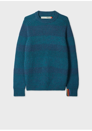 Paul Smith Loves Barbour Paul Smith loves Barbour - Rosette Blue Saddle Crew Neck Sweater Grey