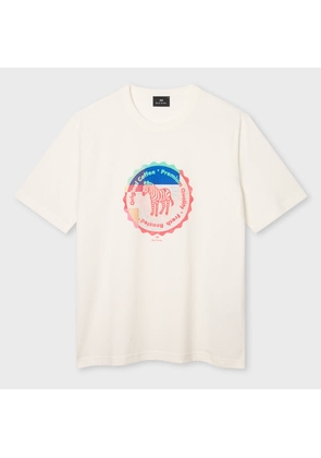 PS Paul Smith White Regular-Fit 'Zebra Bottle Top' T-Shirt