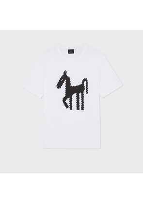 PS Paul Smith Casual Fit White 'Horse' T-Shirt