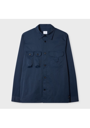 PS Paul Smith Navy Technical Cotton-Blend Patch-Pocket Overshirt Blue