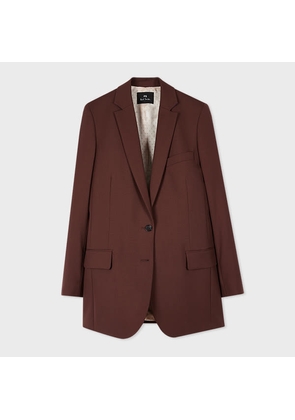 PS Paul Smith Women's Brown Hopsack Wool Blazer
